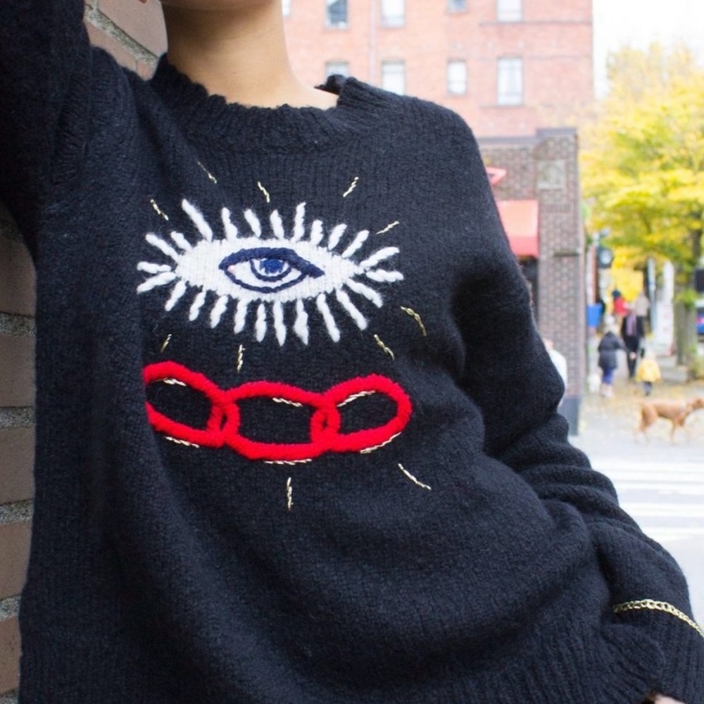 RAQUEL ALLEGRA Evil Eye sweater.  New with Tags.